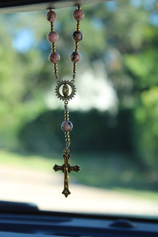 Rose Petal Car Rosary
